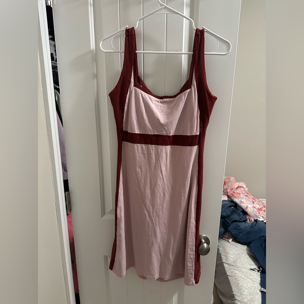 Pink and burgundy dress